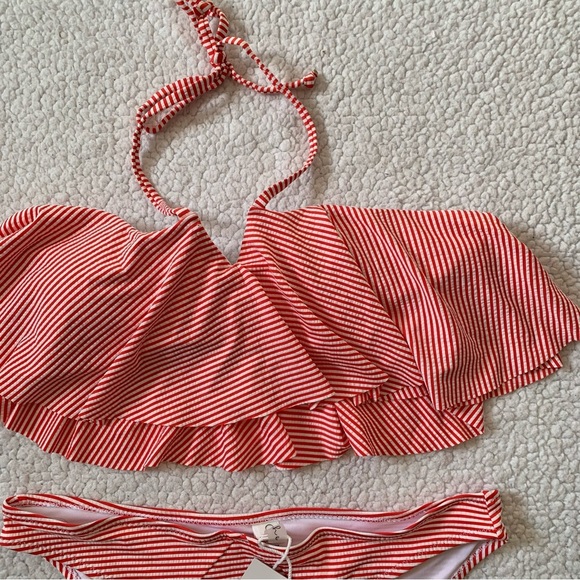 Cupshe Stripe High Waisted  Bikini Sets Tank Top Swimsuit - Picture 2 of 5